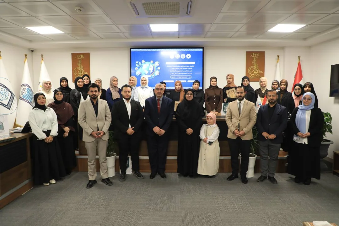 With the approval of the legal custodian, the establishment of the Digital Community Club headquarters crowns the ceremony honoring the outstanding female students of the College of Engineering at Al-Zahraa University.