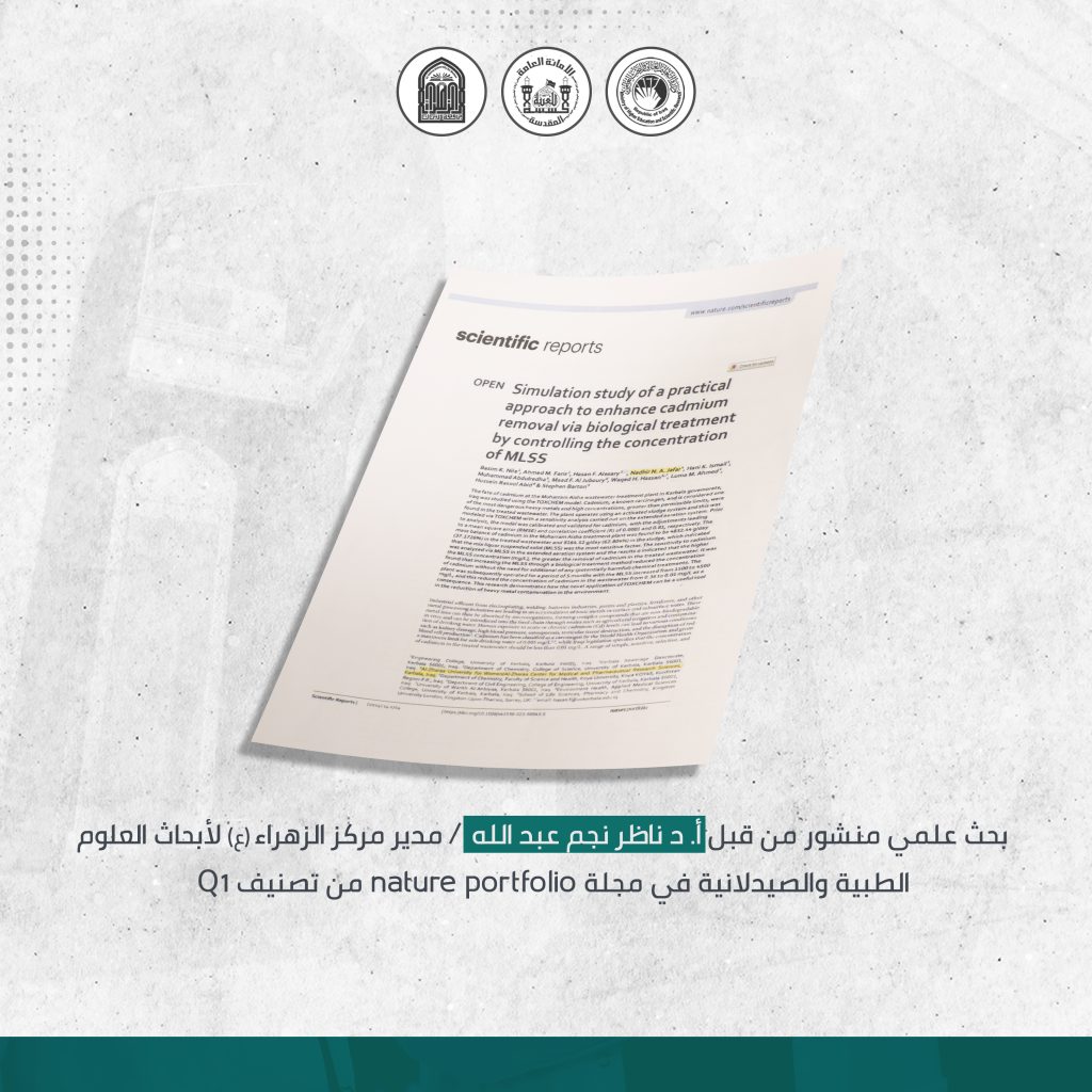 مدير مركز الزهراء (عليها السلام) ينشر بحثاً علمياً في مجلة عالمية