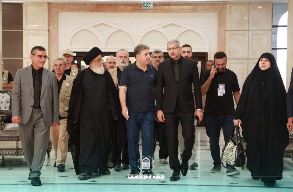 زيارة وفد مركز كربلاء للدراسات والبحوث التابع للعتبة الحسينية المقدسة من مختلف الدول لجامعة الزهراء (ع) للبنات