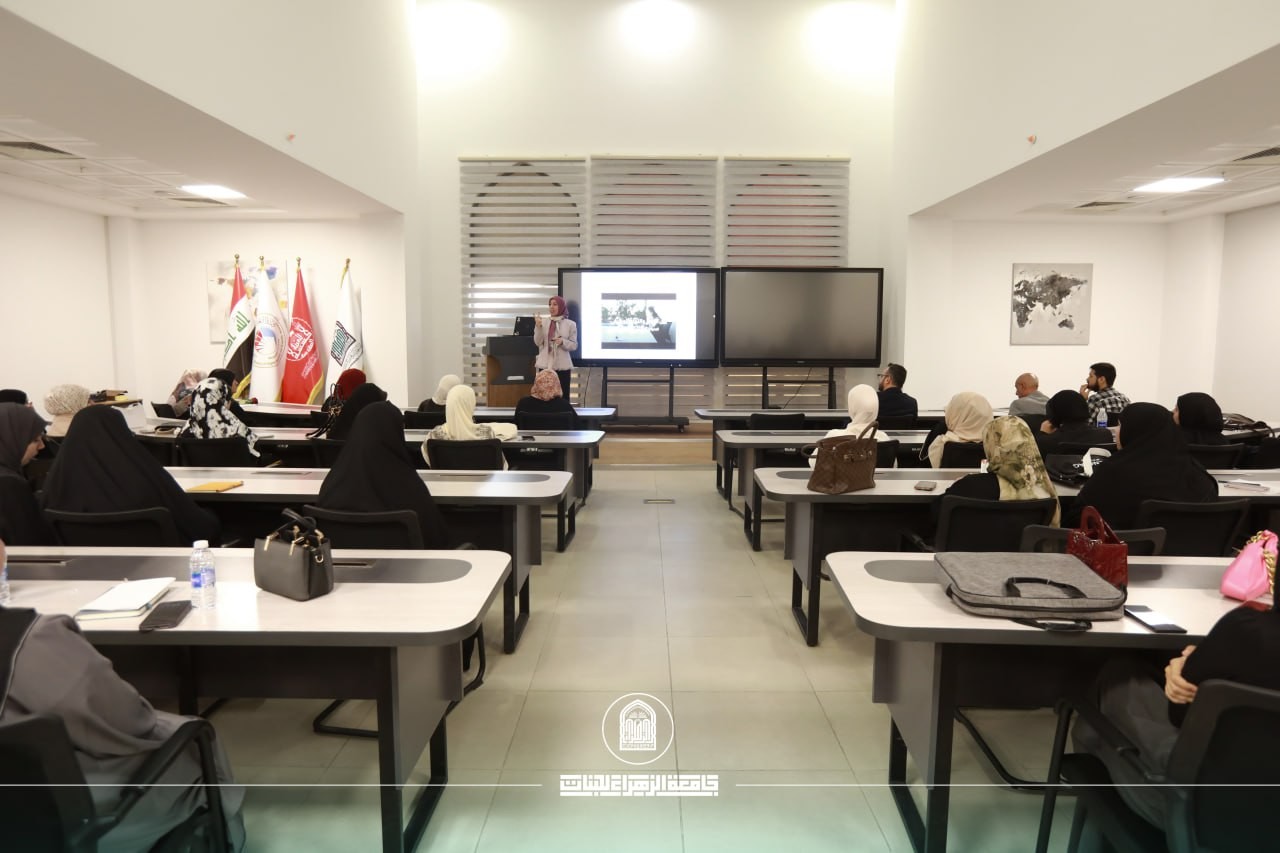 Under the aegis of Prof. Dr. Zainab Al-Mulla Al-Sultani, the President of Al-Zahraa University for Women, and the supervision of Asst. Lect. Manal Abd Al-Ameer, Head of the Women’s Affairs Division, the University held a scientific workshop entitled “Legal Protection for Working Women.” The event was organized in cooperation with Engineering and Information Technology Faculty and Continuous Education Centre and was led by an Asst. Prof. Dr. Ishraq Sabah Sahib.